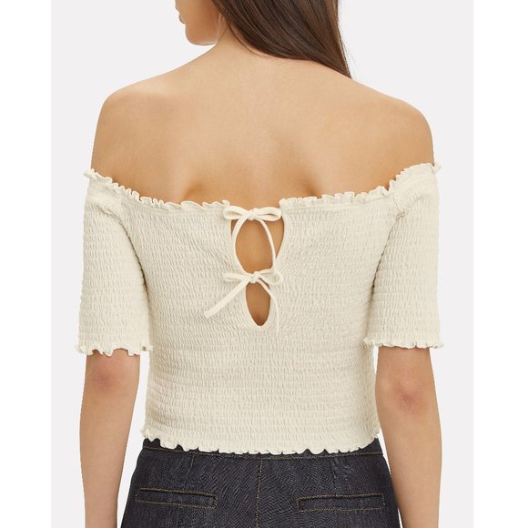Fifth & Mode - Eva Smocked Top in Ivory - NWT - Picture 2 of 8